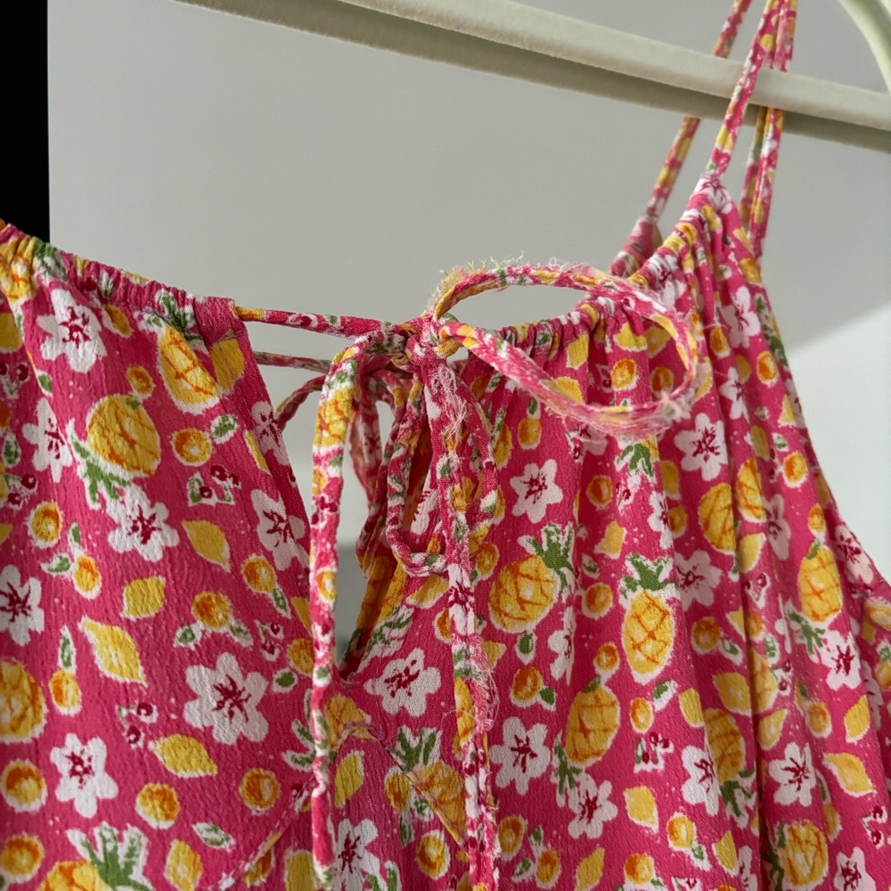 VINTAGE Floral Pink Sundress -SIZE S/M - Picture 4 of 8